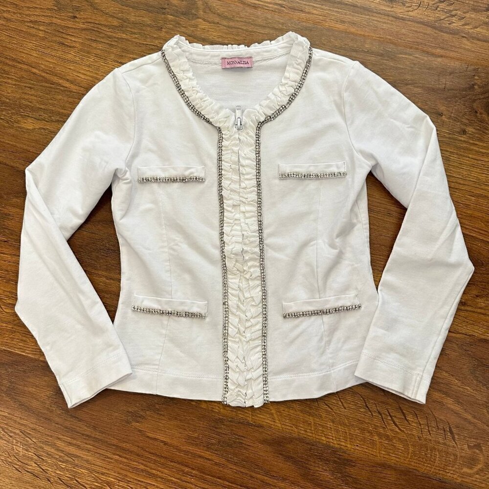 Monnalisa embellished sweatshirt zip up